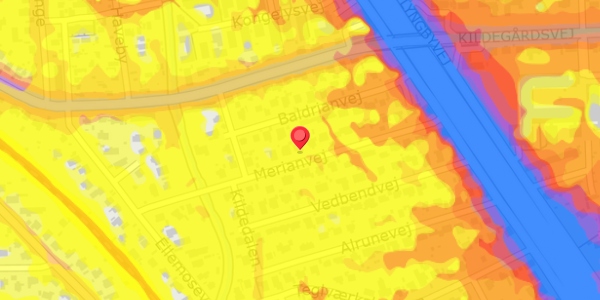 Trafikstøjkort på Merianvej 22, . , 2900 Hellerup