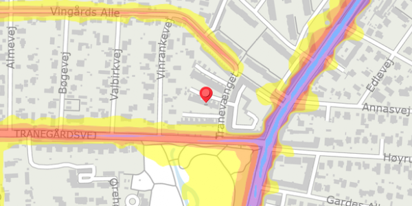 Trafikstøjkort på Nerievej 5, 2900 Hellerup