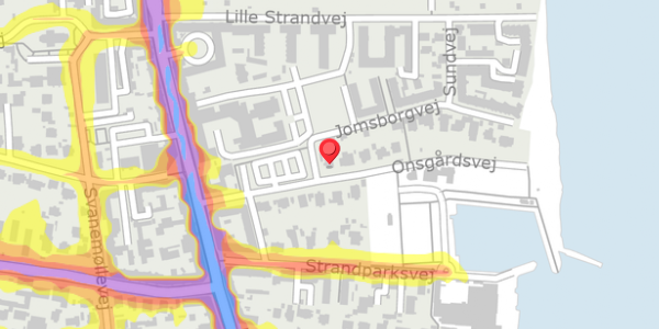 Trafikstøjkort på Onsgårdsvej 13, . , 2900 Hellerup