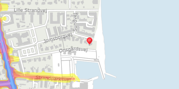 Trafikstøjkort på Onsgårdsvej 39, . , 2900 Hellerup