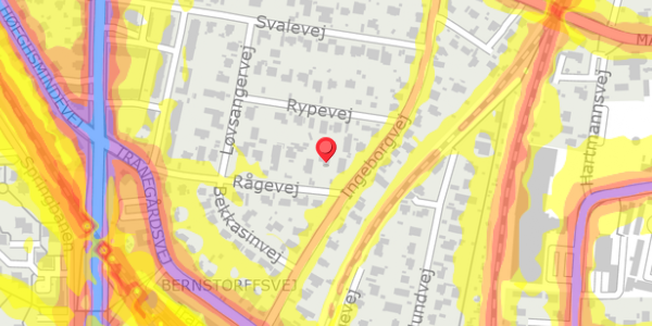 Trafikstøjkort på Rågevej 21, 2900 Hellerup