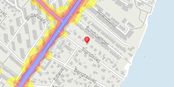 Trafikstøjkort på Sigridsvej 9, 2900 Hellerup