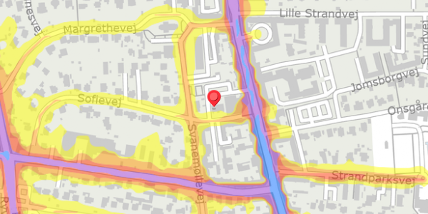 Trafikstøjkort på Sofievej 4B, st. th, 2900 Hellerup