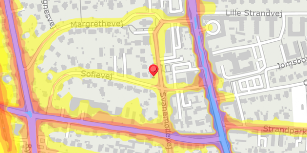 Trafikstøjkort på Sofievej 8, 2900 Hellerup