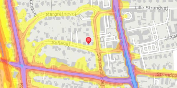 Trafikstøjkort på Sofievej 10, 2900 Hellerup
