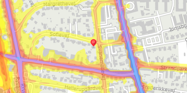 Trafikstøjkort på Sofievej 11, 2900 Hellerup