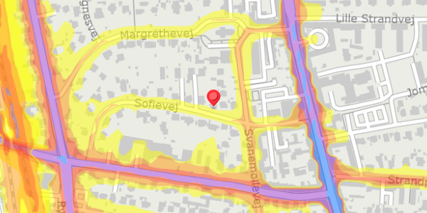 Trafikstøjkort på Sofievej 12, 2900 Hellerup