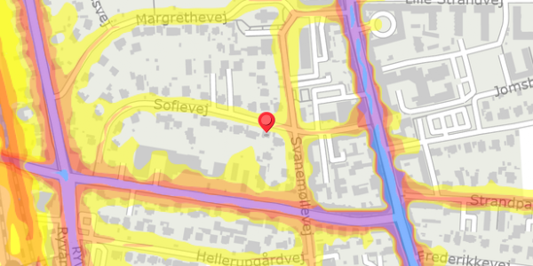Trafikstøjkort på Sofievej 13, 2900 Hellerup