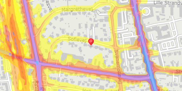 Trafikstøjkort på Sofievej 19, 2900 Hellerup