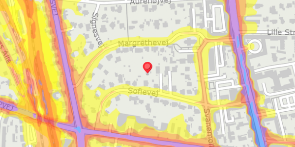 Trafikstøjkort på Sofievej 20A, 2900 Hellerup