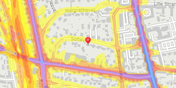 Trafikstøjkort på Sofievej 21, 2900 Hellerup