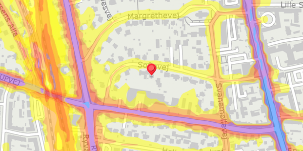 Trafikstøjkort på Sofievej 25, st. , 2900 Hellerup