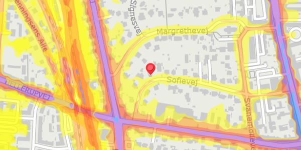 Trafikstøjkort på Sofievej 28, st. , 2900 Hellerup