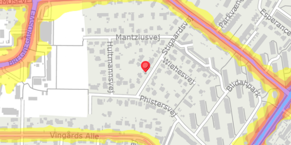 Trafikstøjkort på Stigaardsvej 18, . , 2900 Hellerup