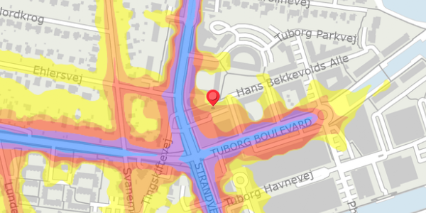 Trafikstøjkort på Strandvejen 64K, 2900 Hellerup