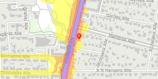 Trafikstøjkort på Strandvejen 128B, . , 2900 Hellerup