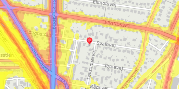 Trafikstøjkort på Svalevej 14, . , 2900 Hellerup