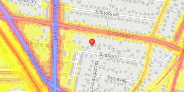Trafikstøjkort på Svalevej 15, . , 2900 Hellerup