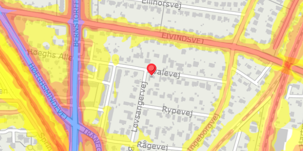 Trafikstøjkort på Svalevej 16, . , 2900 Hellerup