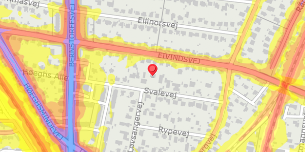 Trafikstøjkort på Svalevej 21, 2900 Hellerup