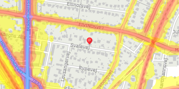 Trafikstøjkort på Svalevej 27, . , 2900 Hellerup