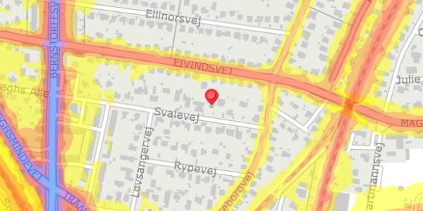 Trafikstøjkort på Svalevej 29, . , 2900 Hellerup