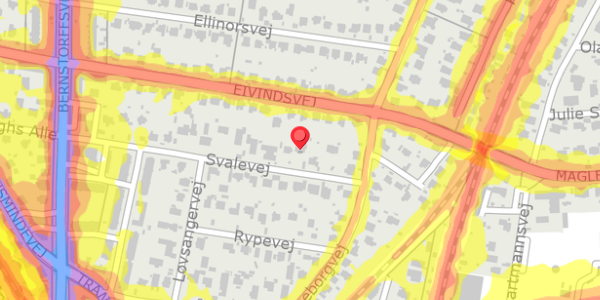 Trafikstøjkort på Svalevej 31, . , 2900 Hellerup