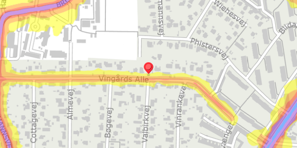 Trafikstøjkort på Vingårds Alle 31, . , 2900 Hellerup