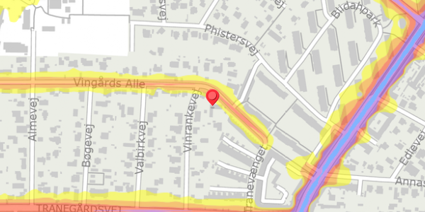 Trafikstøjkort på Vingårds Alle 40A, . , 2900 Hellerup
