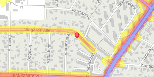 Trafikstøjkort på Vingårds Alle 40B, . , 2900 Hellerup