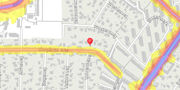 Trafikstøjkort på Vingårds Alle 41, . , 2900 Hellerup