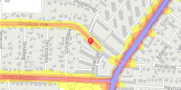 Trafikstøjkort på Vingårds Alle 56, . , 2900 Hellerup