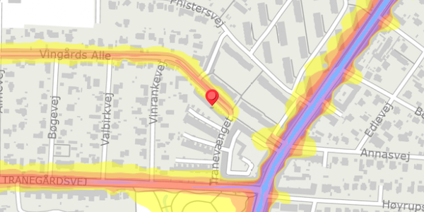 Trafikstøjkort på Vingårds Alle 58, . , 2900 Hellerup