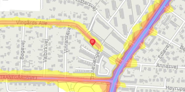 Trafikstøjkort på Vingårds Alle 60, . , 2900 Hellerup