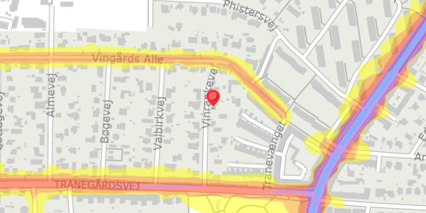 Trafikstøjkort på Vinrankevej 12, 2900 Hellerup
