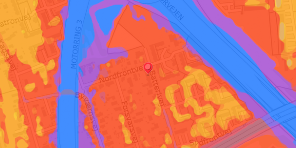 Trafikstøjkort på Batterivej 33, . , 2860 Søborg
