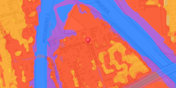 Trafikstøjkort på Batterivej 35, . , 2860 Søborg