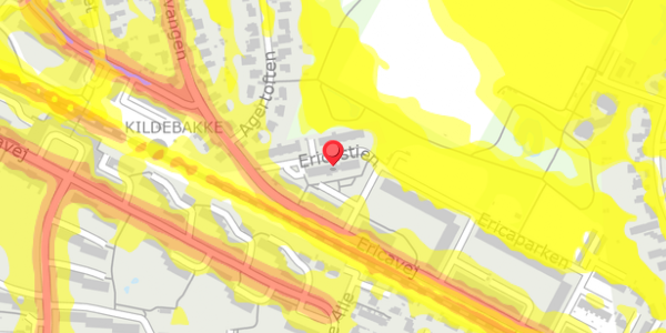 Trafikstøjkort på Ericastien 7, . , 2820 Gentofte