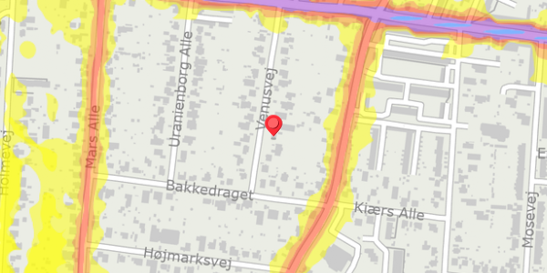 Trafikstøjkort på Venusvej 21, 2860 Søborg