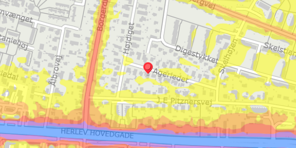 Trafikstøjkort på Agerledet 13, 2730 Herlev