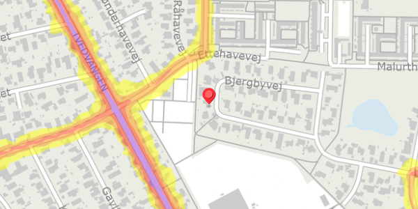 Trafikstøjkort på Bjergbyvej 21, 2730 Herlev