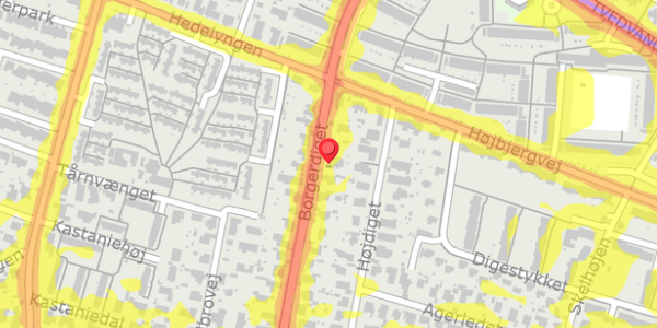 Trafikstøjkort på Borgerdiget 28A, 2730 Herlev
