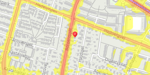 Trafikstøjkort på Borgerdiget 28B, 2730 Herlev