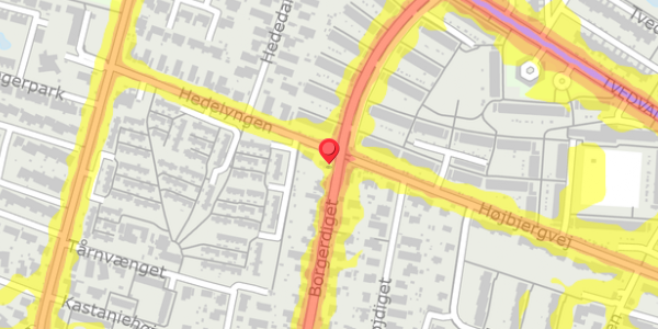 Trafikstøjkort på Borgerdiget 41, 2730 Herlev