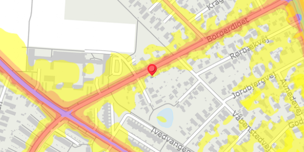 Trafikstøjkort på Borgerdiget 110, 2730 Herlev