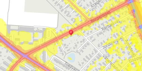 Trafikstøjkort på Borgerdiget 114, 2730 Herlev