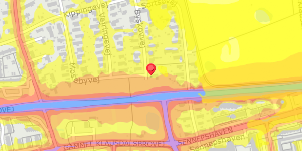 Trafikstøjkort på Byskovvej 18, 2730 Herlev