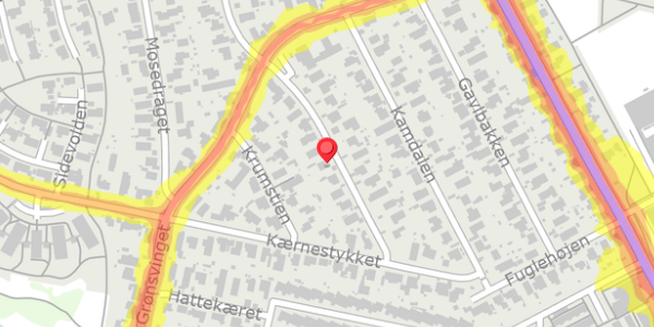 Trafikstøjkort på Dalbugten 11, 2730 Herlev