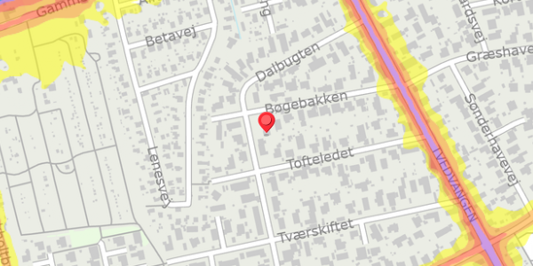 Trafikstøjkort på Dalbugten 50, 2730 Herlev