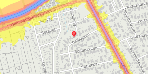 Trafikstøjkort på Dalbugten 63, 2730 Herlev